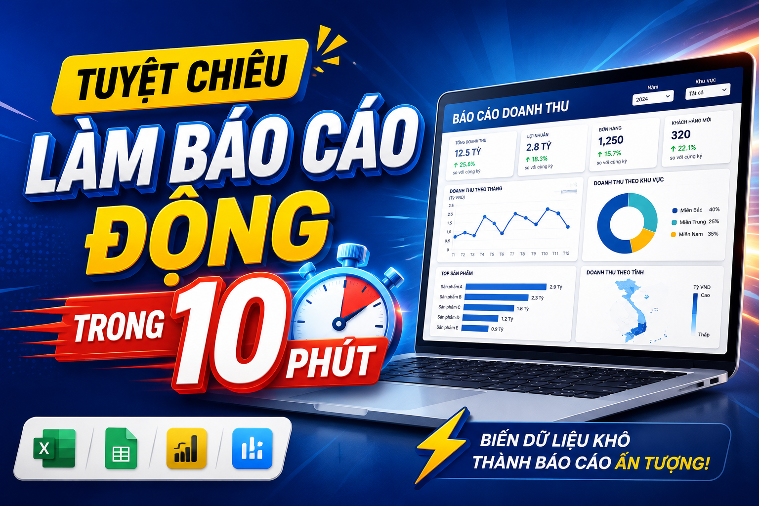 Tuyệt chiêu làm báo cáo động trong 10 phút